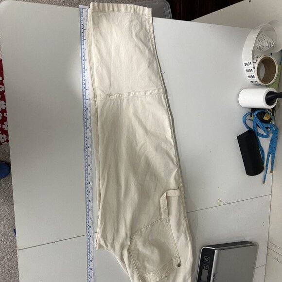 Anthropologie Maeve Cream-Coloured Utility Pants Womens Size 27 Cotton Casual - Picture 15 of 16